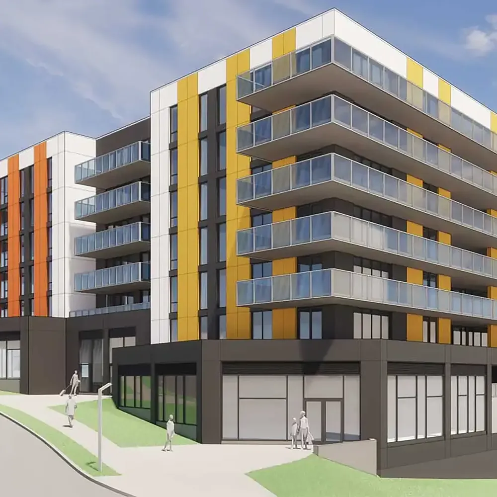Port West in Fairview, Halifax Rendering of Port West mixed-use development in Halifax associated with Navid Saberi